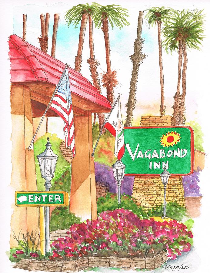 Vagabond Inn Hotel in Palm Springs - California Painting by Carlos G Groppa