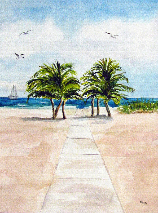 Palm Trees Painting by Clara Sue Beym