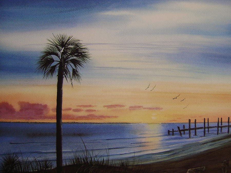Palmetto Sunset Painting by Anna BarnwellWilliams Fine Art America