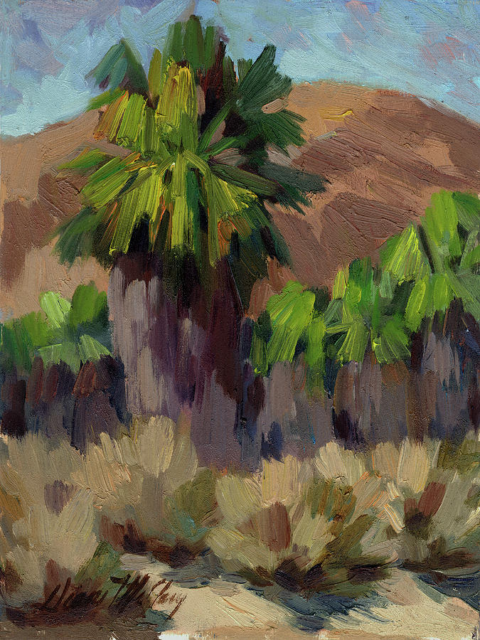 Palms at San Andreas Painting by Diane McClary