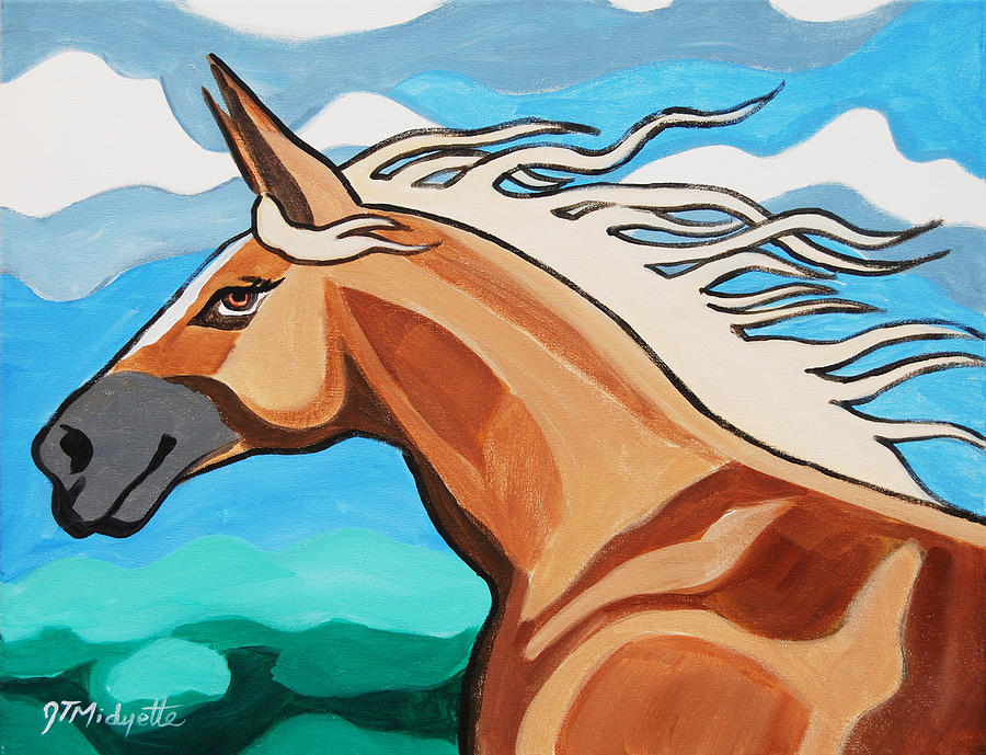 Palomino Horse Painting by Tommy Midyette