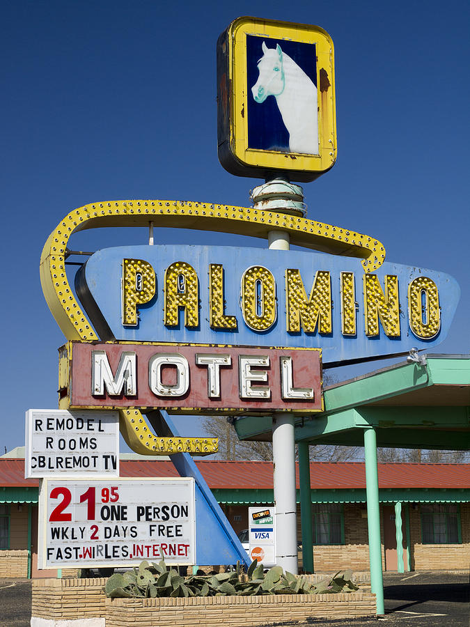 Vintage Photograph - Palomino Motel Route 66 by Carol Leigh