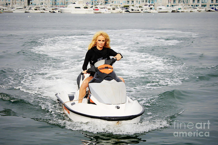 Transportation Photograph - Pamela Anderson is a jet ski vixen by Nina Prommer