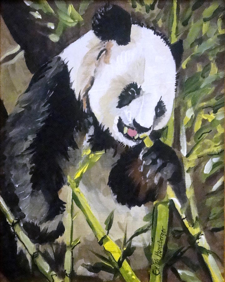 Panda Painting by Edith Hunsberger
