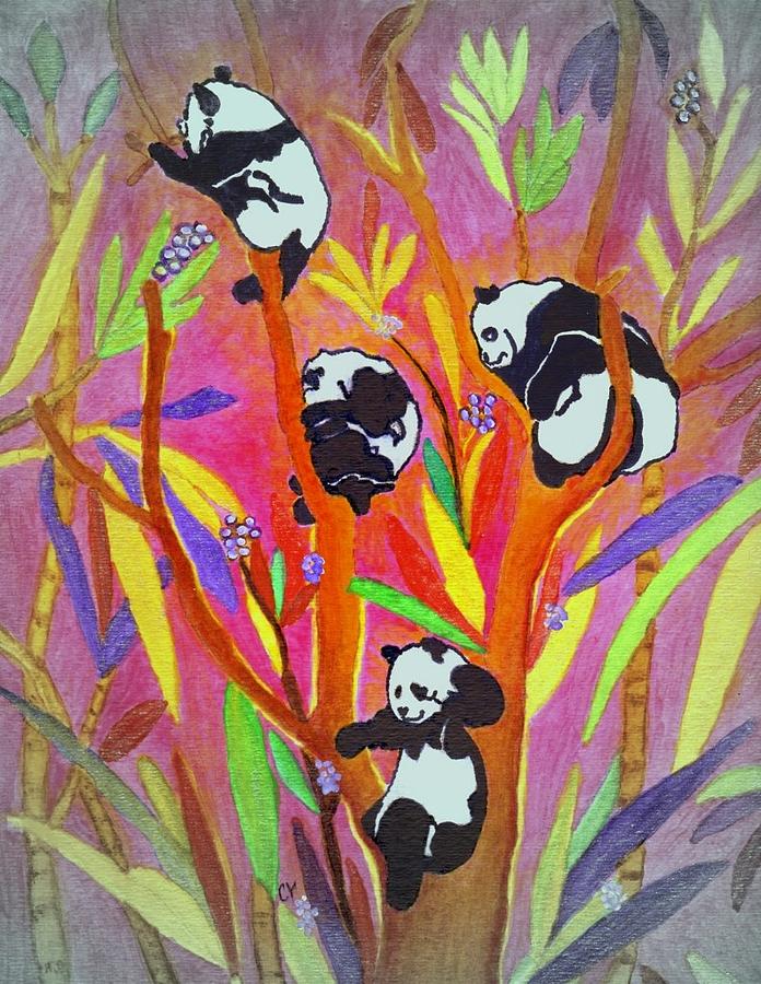 Pandas Dreams Painting by Connie Valasco