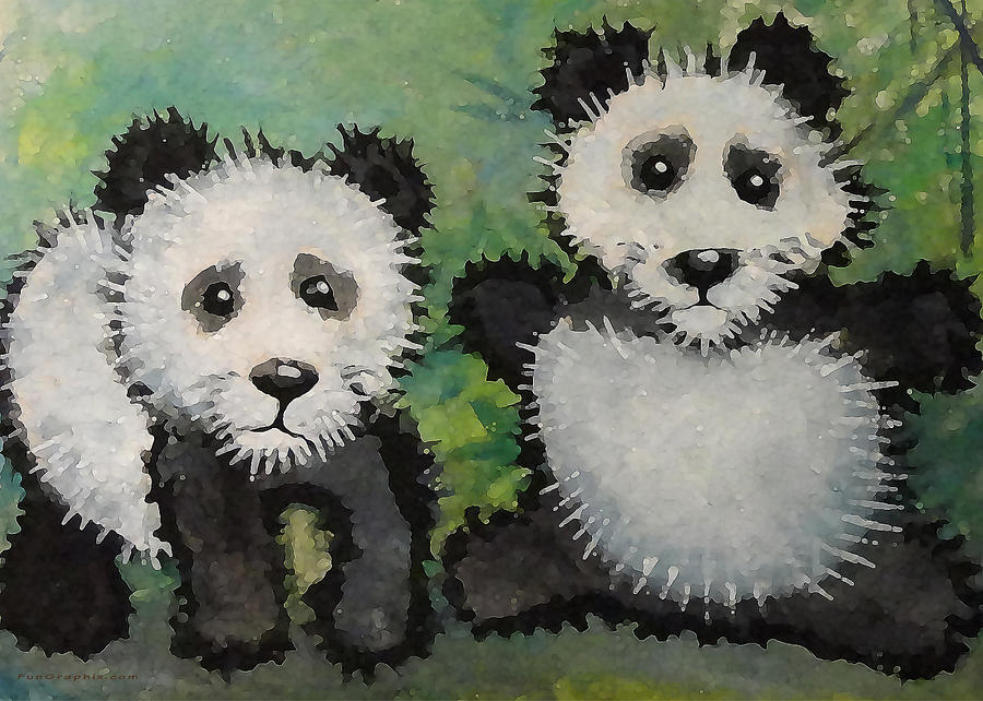 Pandas Painting by Kevin Middleton