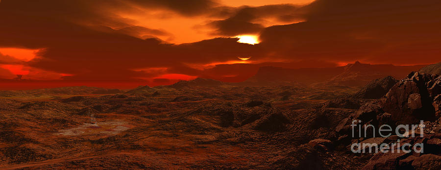 Panorama Of A Landscape On Venus Digital Art