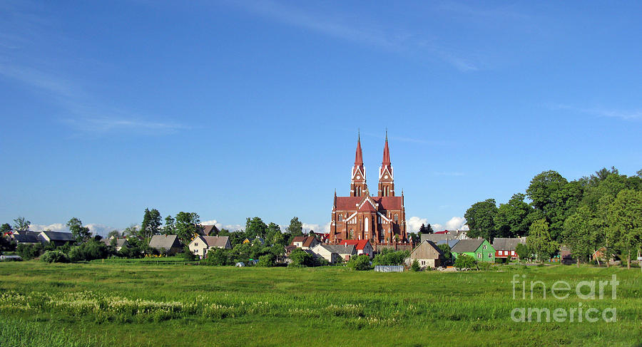 Architecture Photograph - Panorama of Sveksna. Silute district. Lithuania. by Ausra Huntington nee Paulauskaite