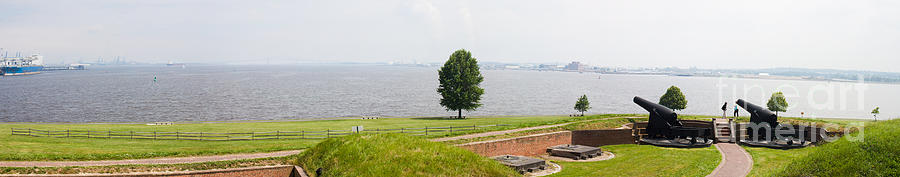 Panorama of the Fort McHenry Battery Baltimore Maryland Photograph by Thomas Marchessault