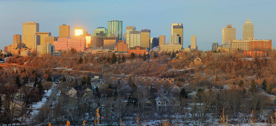 Panorama Sunrise reflecting off Scotia Place Photograph by Rodrigo de ...