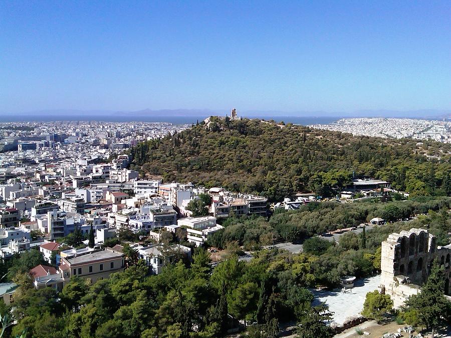 View of mediterranean sea from acropolis hi-res stock photography