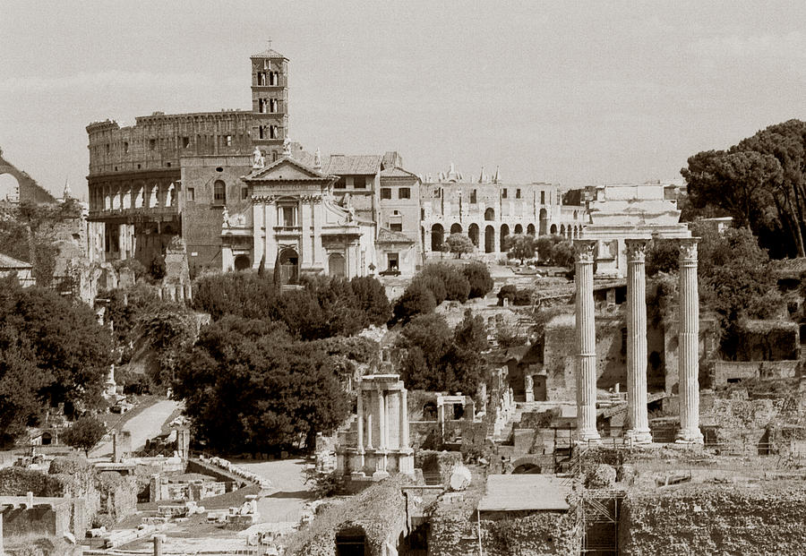 Panoramic View Via Sacra Rome Photograph by Tom Wurl