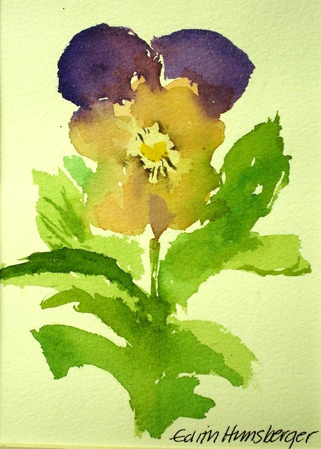 Pansy Sketch Painting by Edith Hunsberger