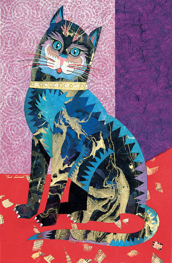 Paper Cat Painting by Bob Coonts