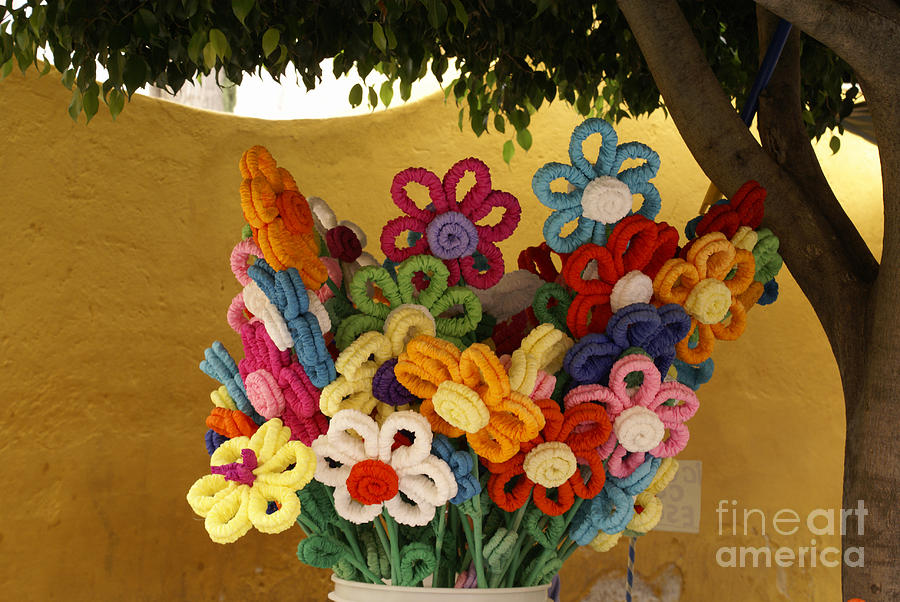 PAPER FLOWERS San Miguel de Allende Mexico Photograph by John  Mitchell