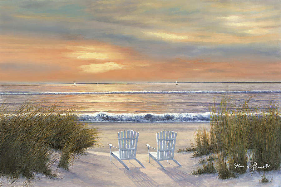 Paradise Sunset Painting by Diane Romanello