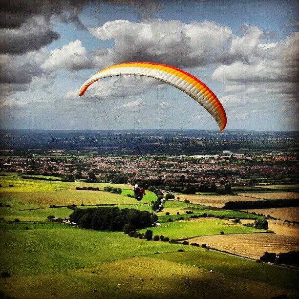 Landscape Photograph - #paragliding #westburywhitehorse by Andrew Staffer