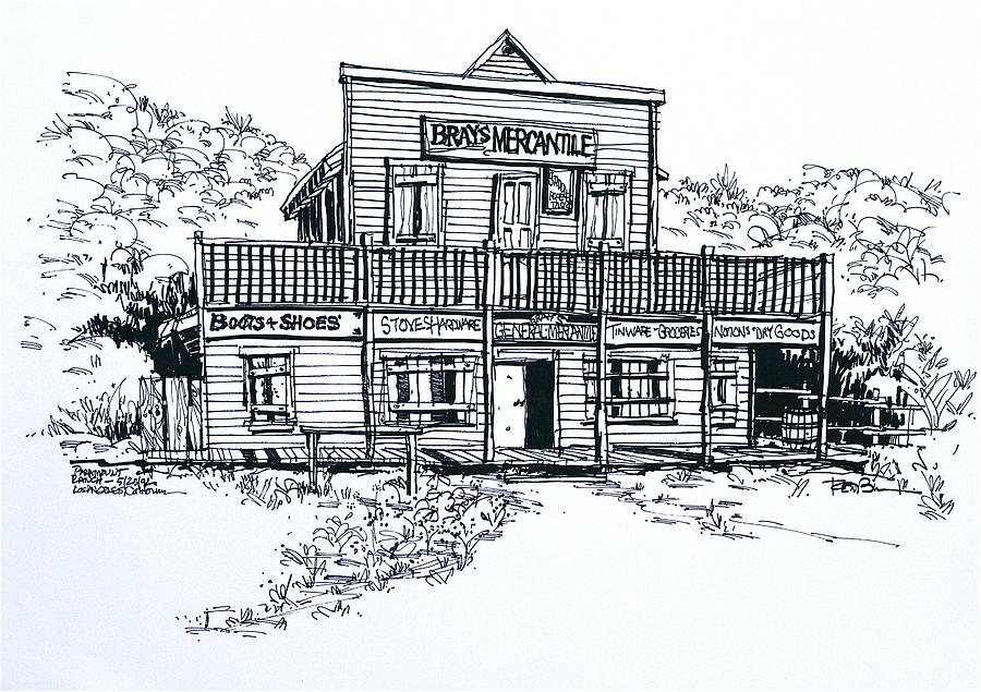 Paramount Ranch Los Angeles Drawing by Robert Birkenes
