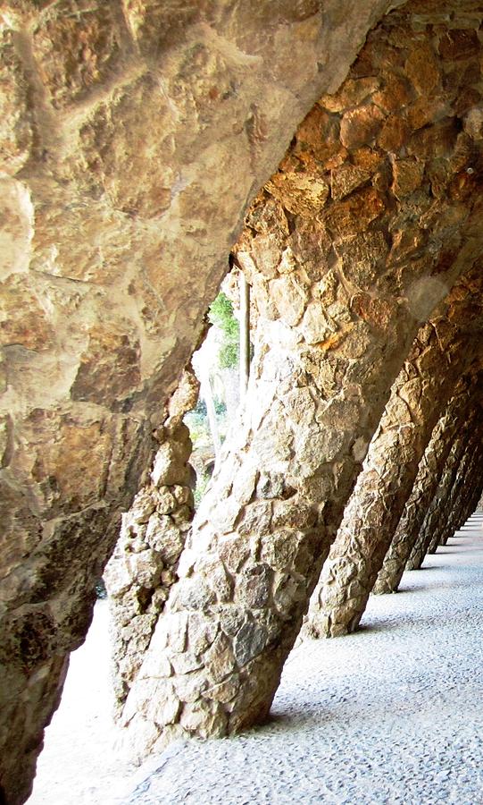 Parc Guell Tilted Stone Columns II by Gaudi Barcelona Spain Photograph by John Shiron