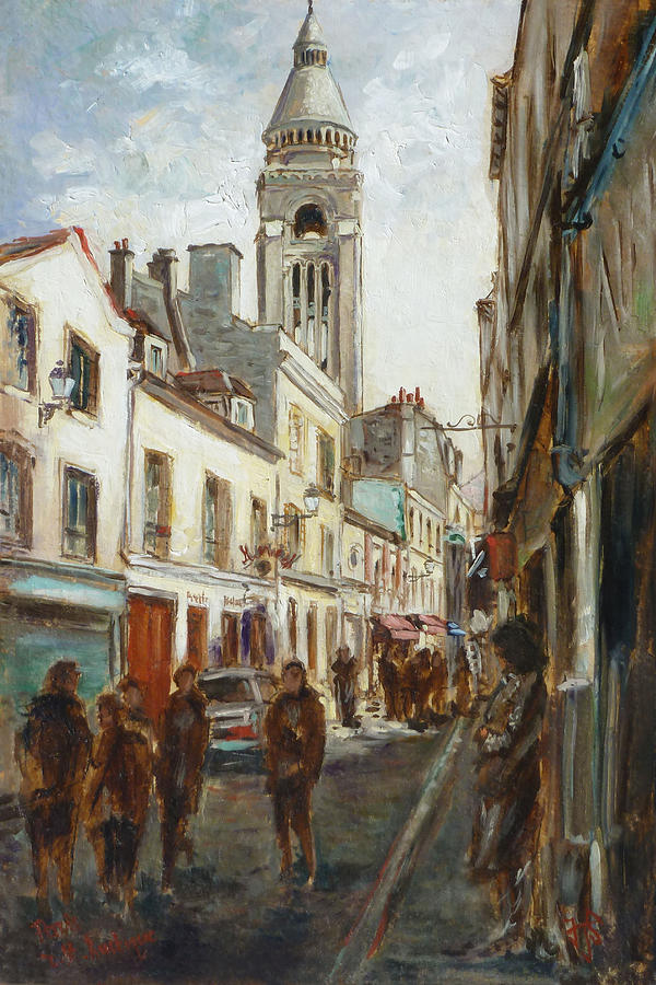 Paris - Rue St. Rustique Painting by Irek Szelag