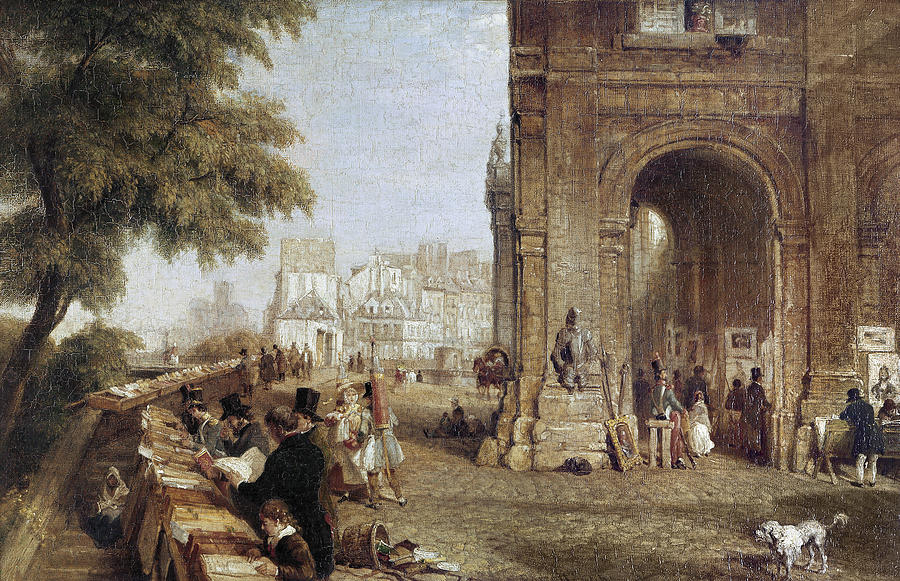 Paris: Book Stalls, 1843 Photograph by Granger