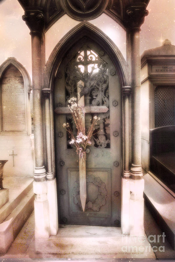 Paris Cemetery Pere La Chaise - Mausoleum Door Photograph by Kathy Fornal