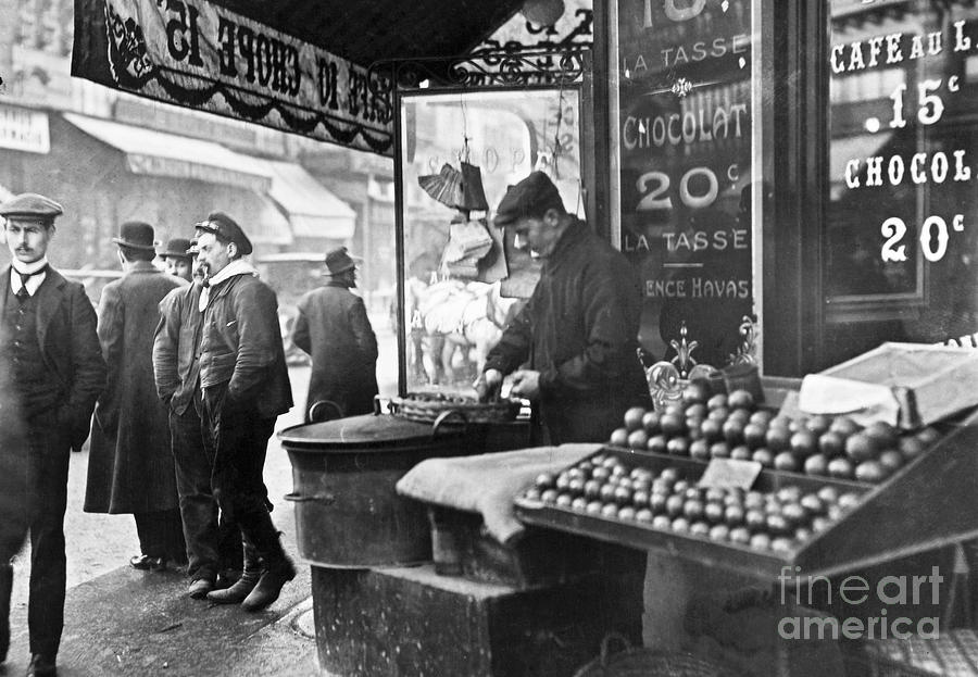 Paris: Chestnut Vendor Photograph by Granger - Fine Art America