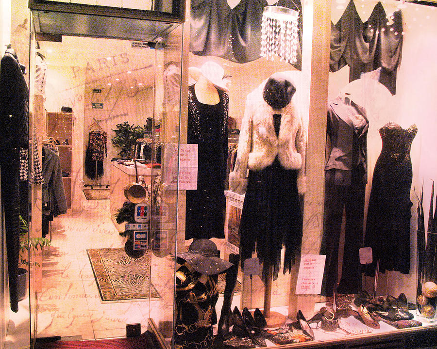 Paris Couture Photograph - Paris Couture Dress Shop Window Fashion  by Kathy Fornal