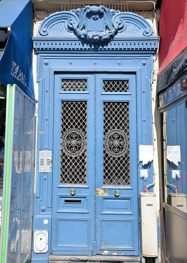 Paris Door Dusty Blue Photograph by Catherine Murton