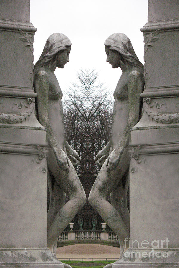 Paris Luxembourg Gardens Female Statues - Paris Sculpture Art Photograph by Kathy Fornal
