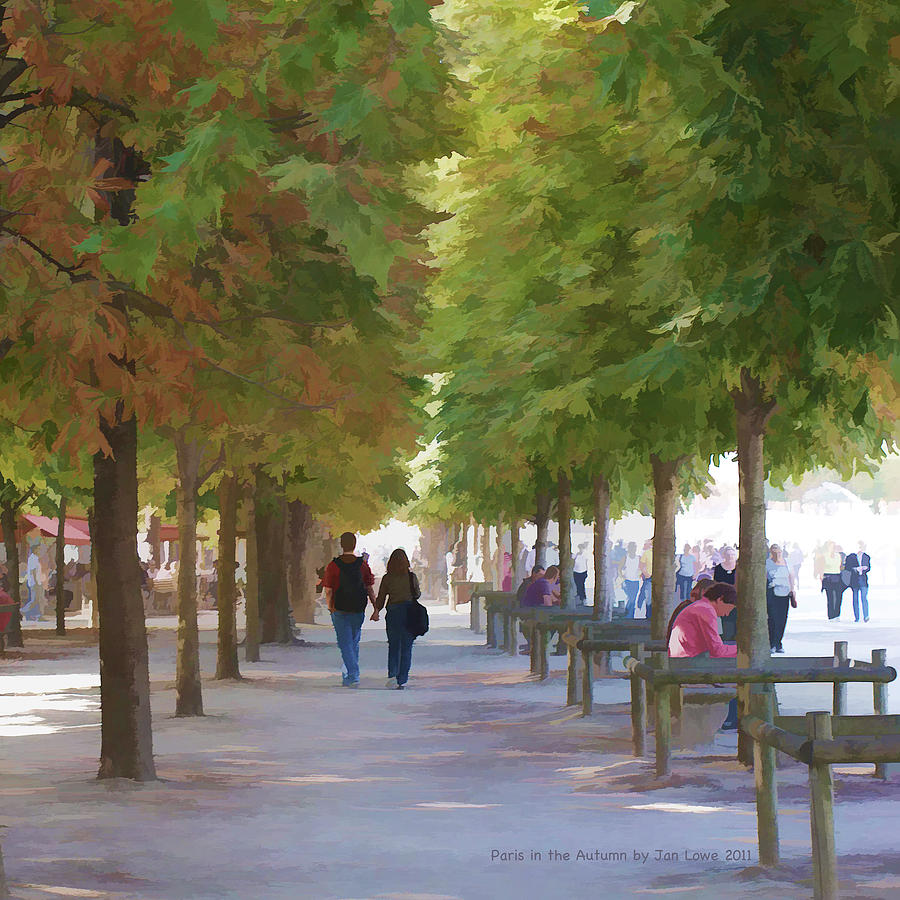 Tree Digital Art - Paris in the Autumn by Jan Lowe