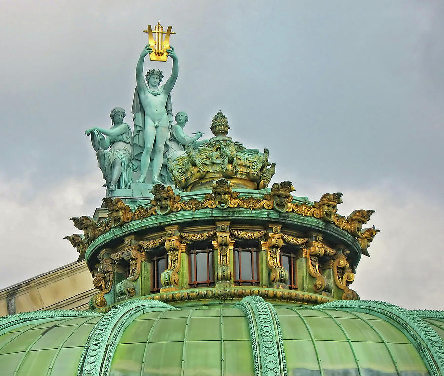Paris Opera House Roof Photograph by Dave Mills