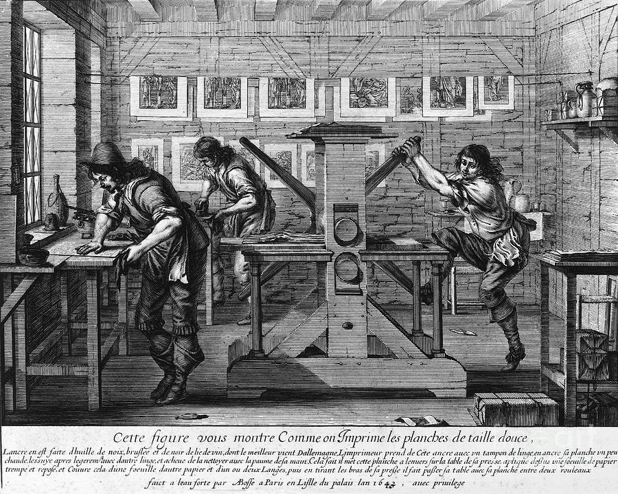 Parisian Print Shop, 1643 Photograph by Granger - Fine Art America