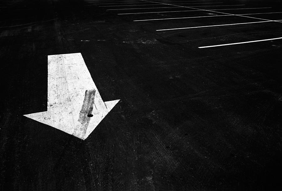 Parking Lot Pavement Arrow Number 1 Photograph by Randall Nyhof