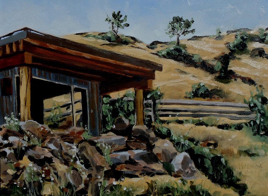 Parks Sauna Livingston  MT Painting by Les Herman