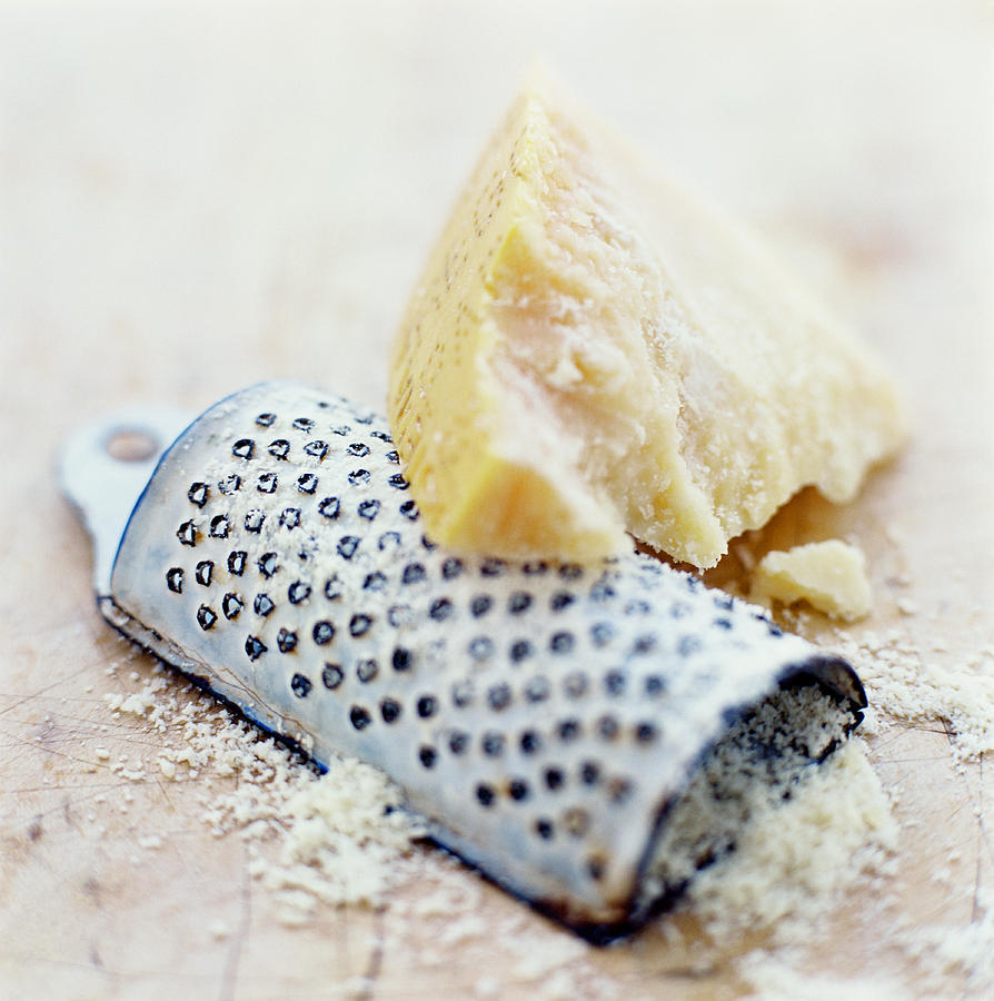 Cheese Photograph - Parmesan Cheese And Grater by David Munns