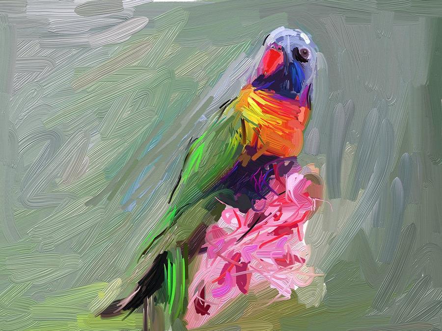 Parrot Painting by Bogdan Floridana Oana