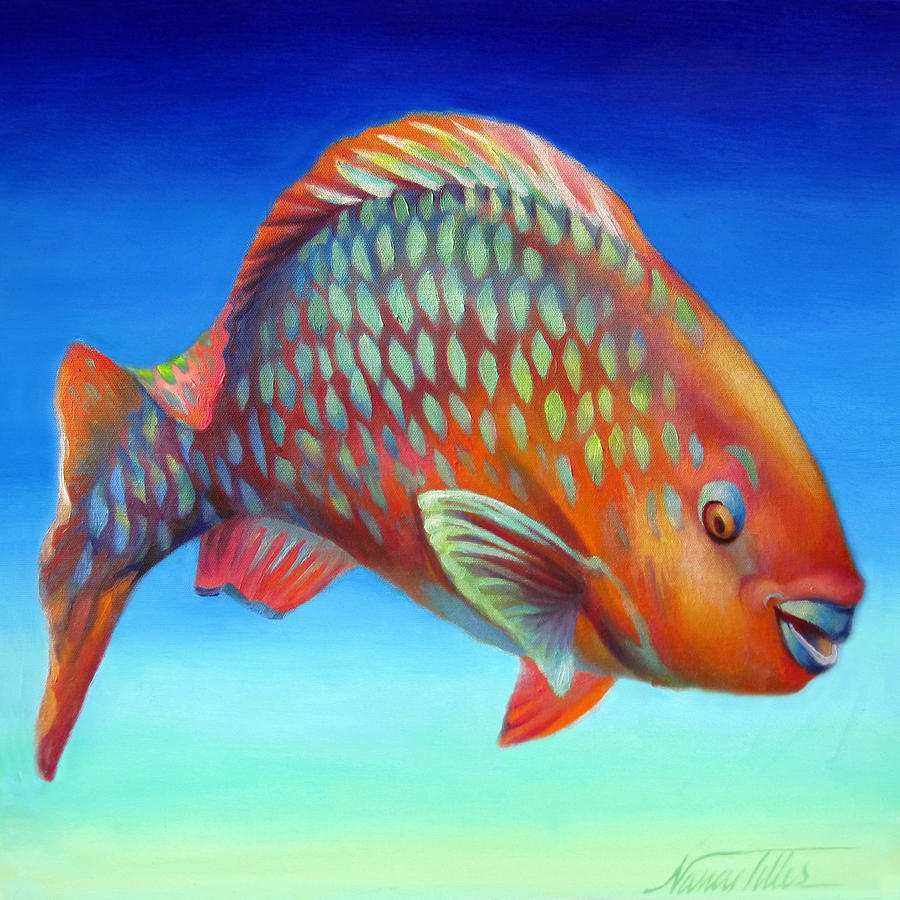 Parrot Fish Painting by Nancy Tilles