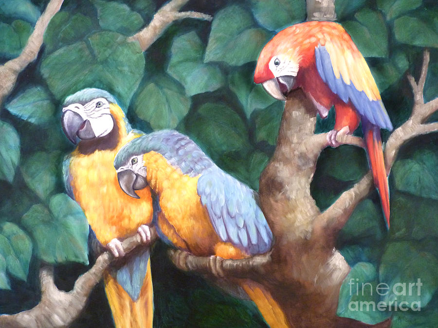 Parrot Painting Painting by Audrey Peaty