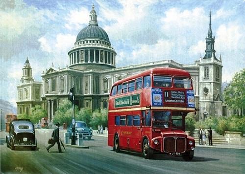 Passing St Pauls. Painting by Mike Jeffries