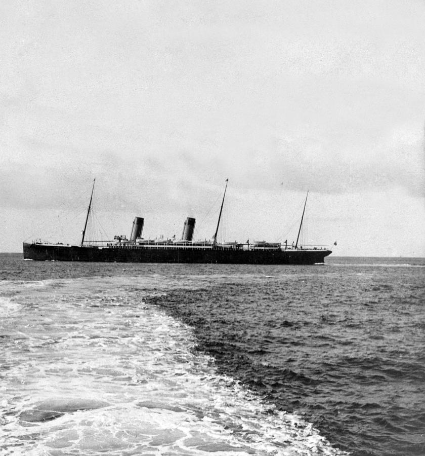 Passing Steamer off the Irish Coast -   c 1904 Photograph by International  Images