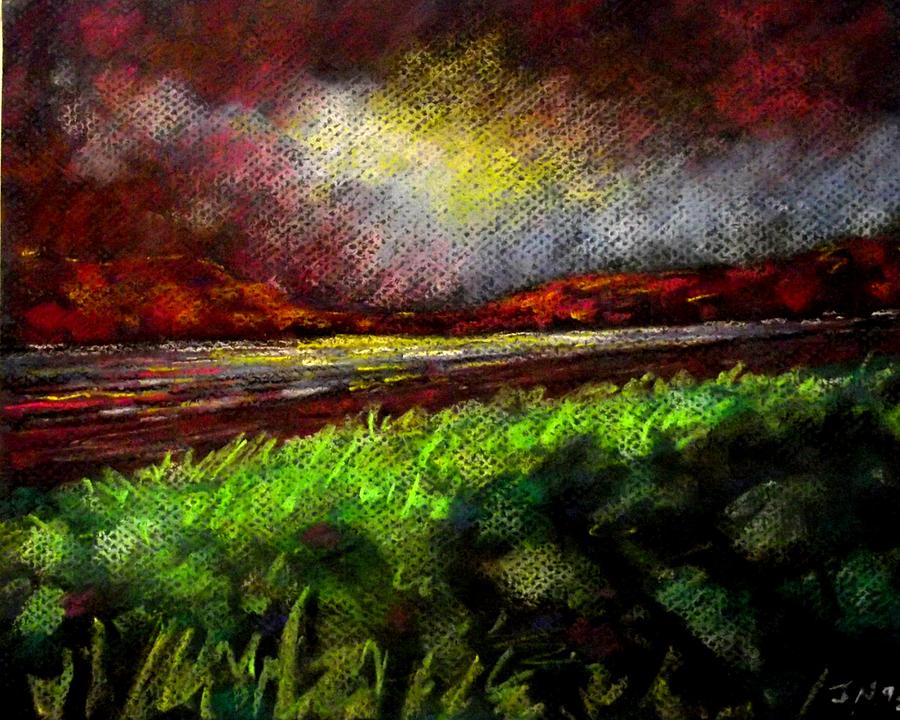 Impressionism Pastel - Pastel Sunset by John  Nolan