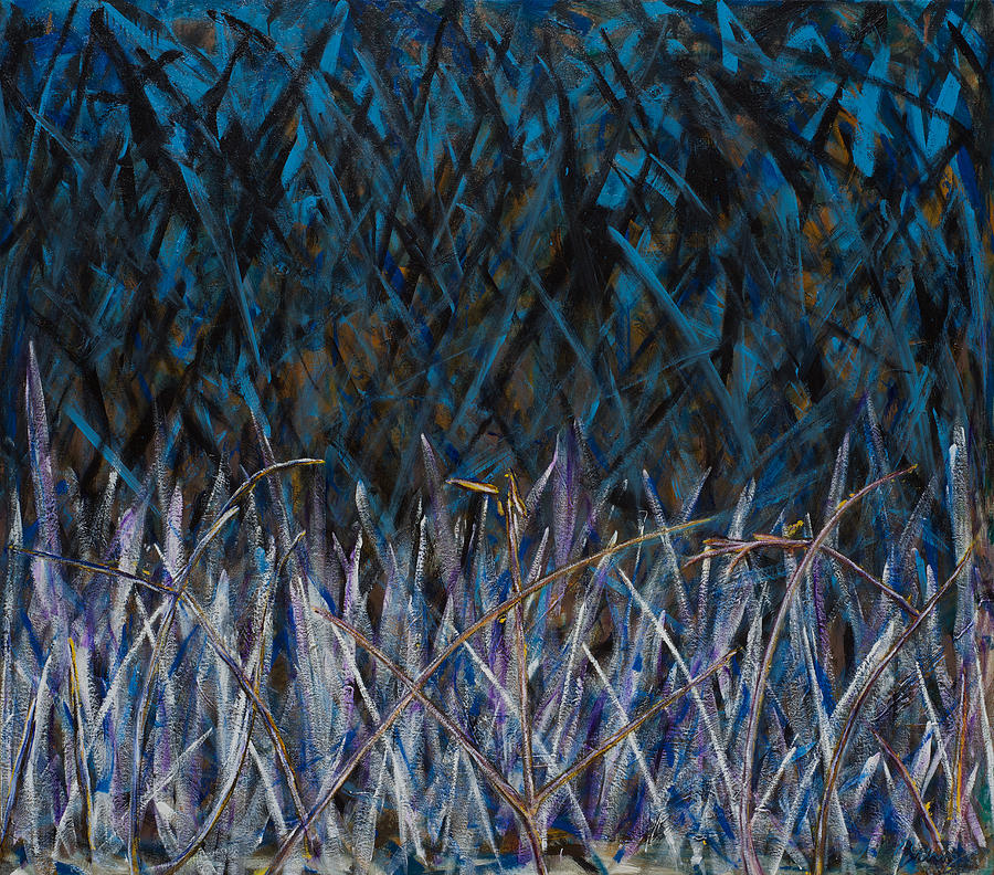 Pasture in Blue Painting by Mike Brining - Fine Art America