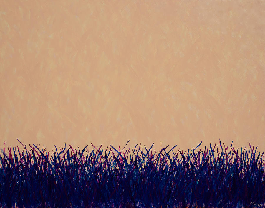 Abstract Painting - Pasture in Summer Morning Heat by Mike Brining