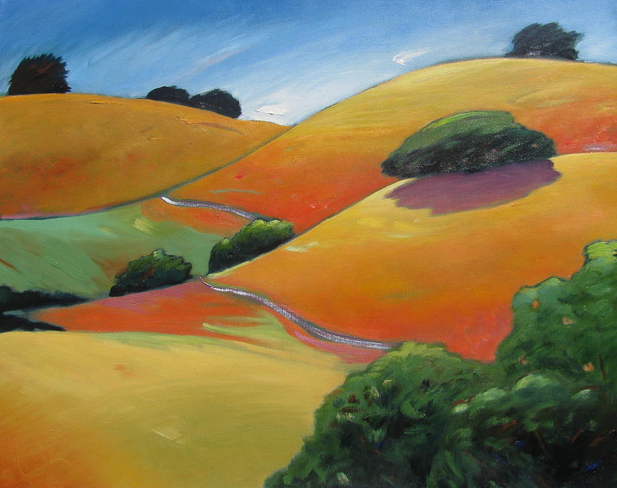 Hills Painting - Path Running Through by Gary Coleman