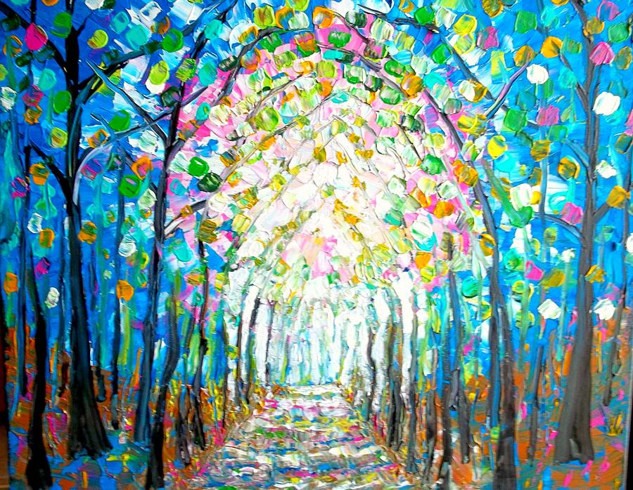 Path Through The Forest Painting by Shirley Smith