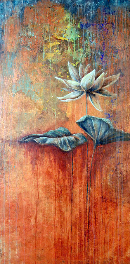 Lotus Patina Painting by Ashley Kujan