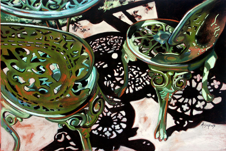 Patio Lace Painting by Rae Andrews