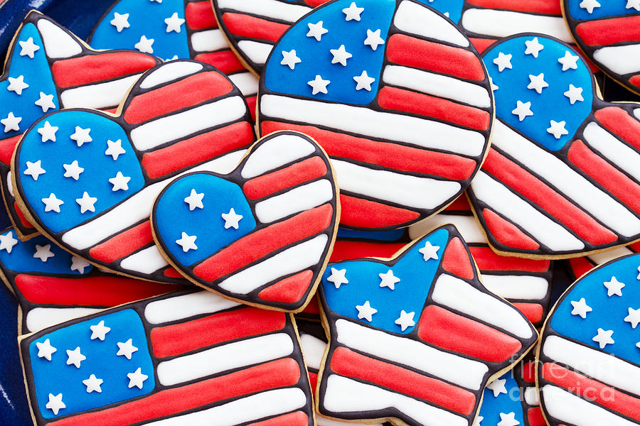Independence Day Photograph - Patriotic cookies by Ruth Black