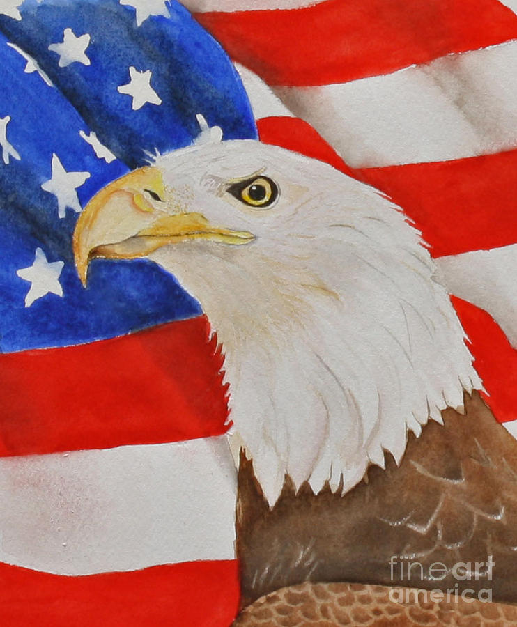 Patriotic Eagle Painting by Grace Ashcraft - Fine Art America